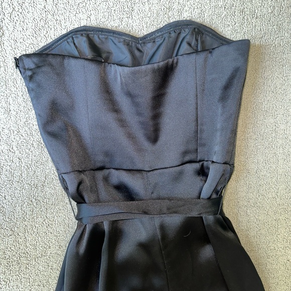 NWOT H&M Black Satin Sweetheart Strapless Jumpsuit - Picture 4 of 5